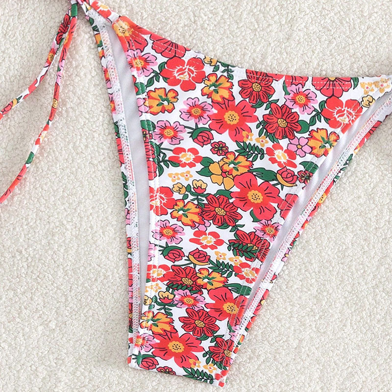 Damen Blütenmuster-Bikini mit verstellbaren Trägern R&B