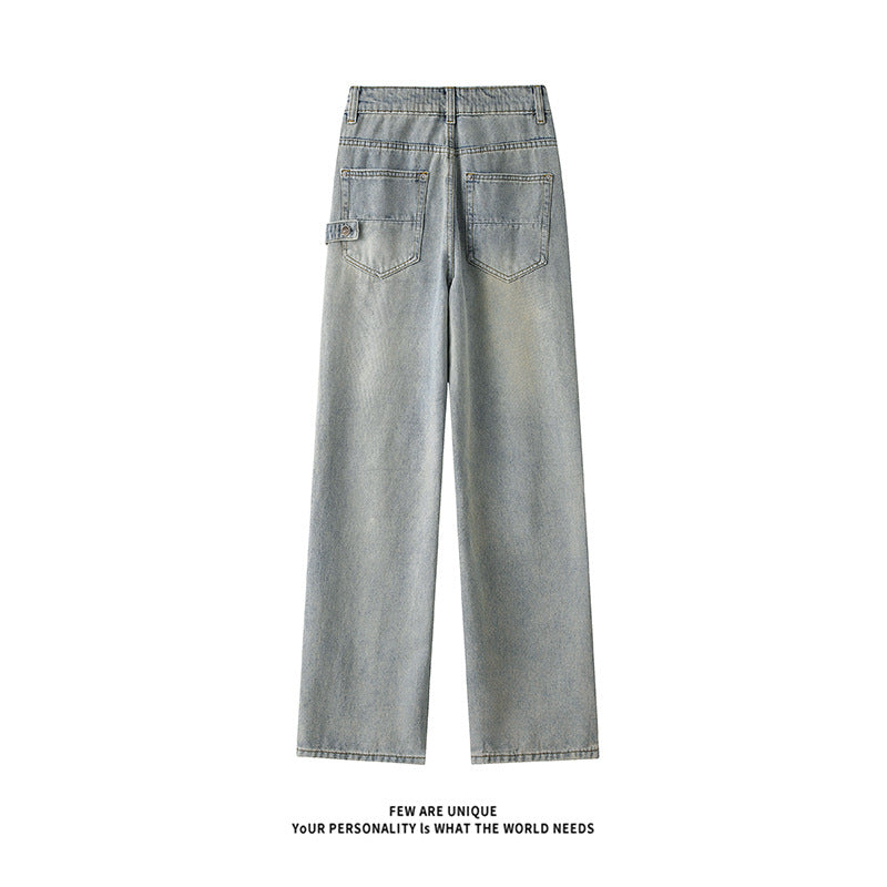 Herren Weitgeschnittene Jeans mit hohem Bund und praktischen Taschen R&B