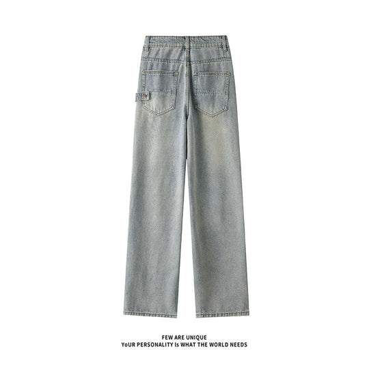 Herren Weitgeschnittene Jeans mit hohem Bund und praktischen Taschen R&B