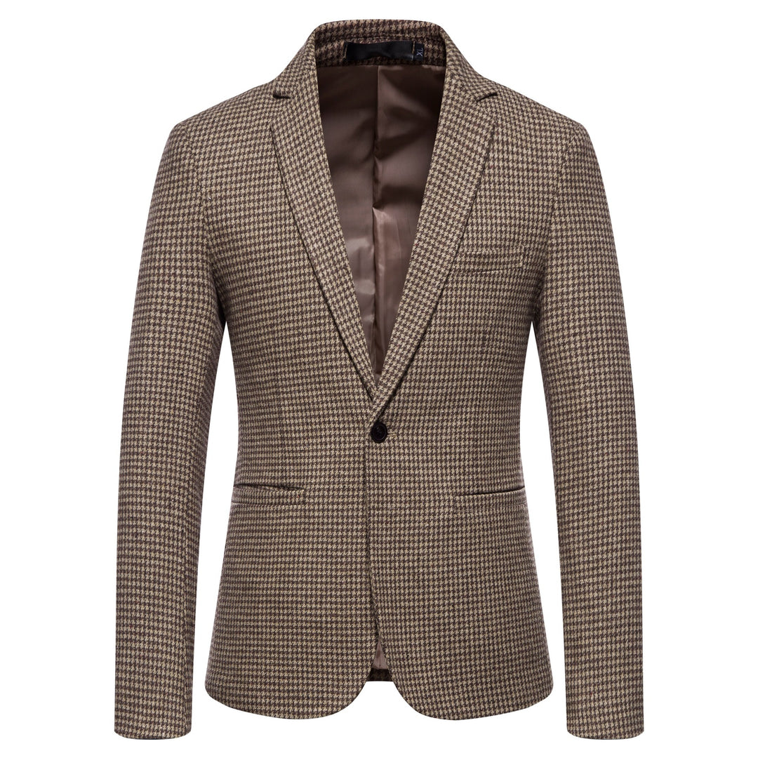 Herren eleganter Blazer mit modernem Schachbrettmuster R&B