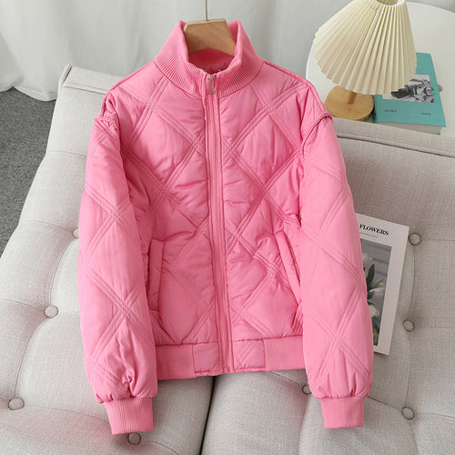 Damen gesteppte Übergangsjacke mit hohem Kragen und elastischen Bündchen R&B