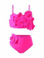 Damen Floral Bikini mit voluminösem Blüten-Design