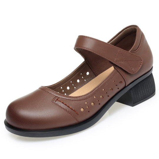 Damen Mary Jane Schuhe mit bequemer Sohle und verstellbarem Riemen R&B