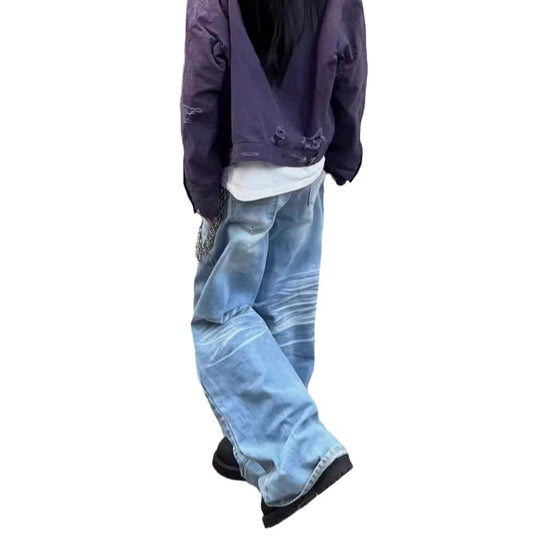 Damen Baggy-Jeans mit modischem Vintage-Look und lässigen Details R&B