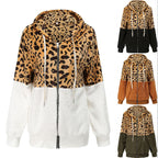 Damen Modischer Fleece-Hoodie mit tierischem Muster und Kontrastdetails R&B