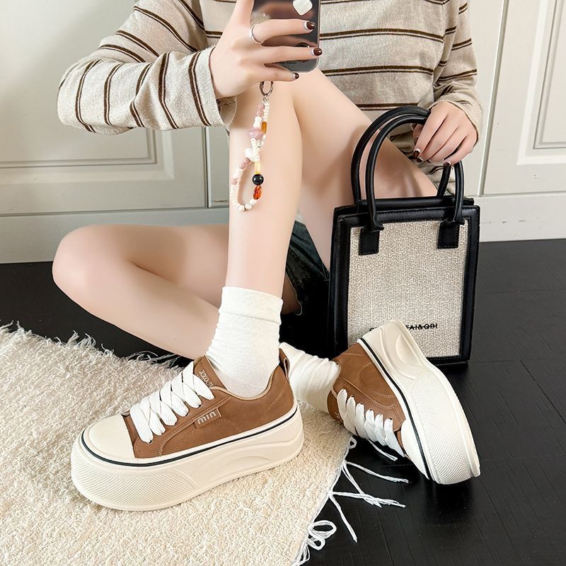 Damen Komfortable Plateau-Sneaker mit elastischen Schnürsenkeln R&B