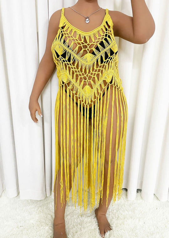 Damen Strandponcho mit Fransen R&B
