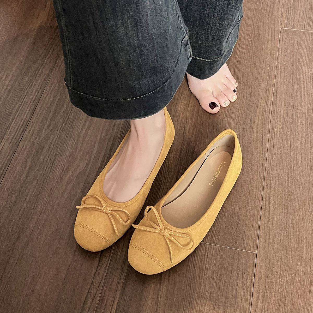 Damen Ballerinas mit dekorativem Schleifenakzent und weicher Innenpolsterung
