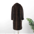 Damen Eleganter Kunstpelzmantel mit weichem Innenfutter R&B