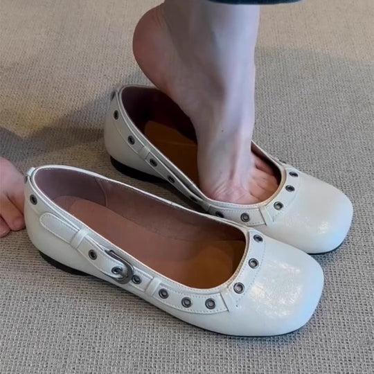 Damen Ballerinas mit elegantem Schnallen-Detail und bequemer Innenpolsterung R&B
