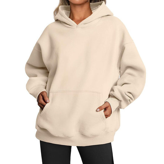 Damen lässiger Oversized Hoodie mit Kängurutasche R&B