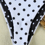 Damen Triangel-Bikini-Set mit modischem Punkte-Design R&B
