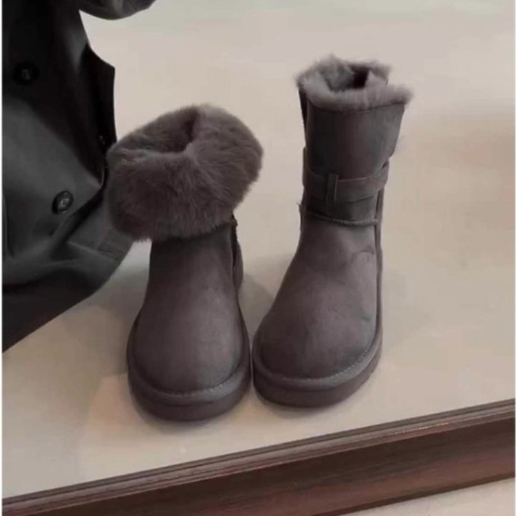 Damen Kuschelige Winterboots mit weichem Kunstfellkragen und robuster Sohle R&B