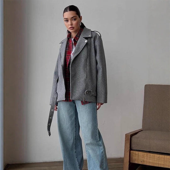 Damen Modische Oversized Jacke R&B