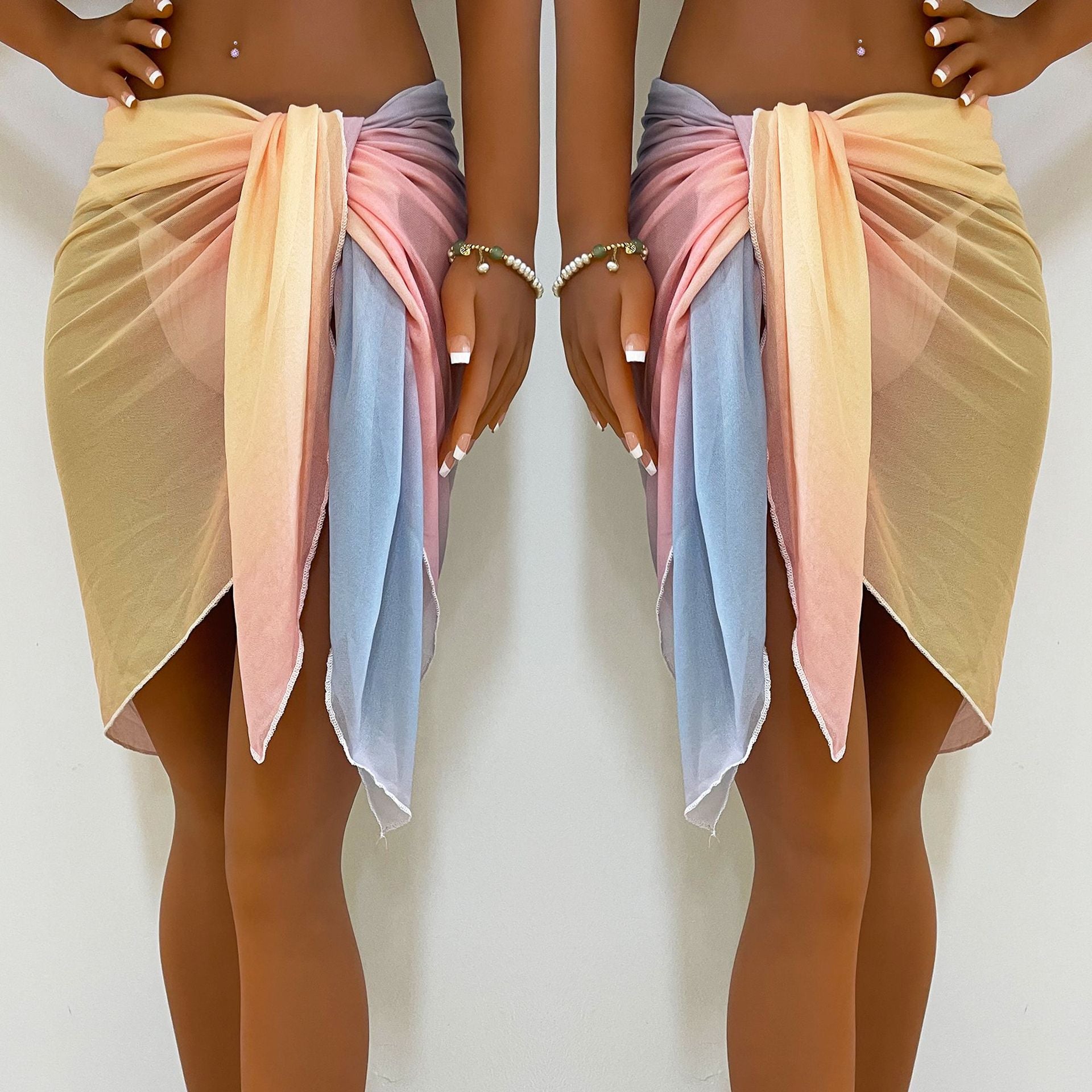 Damen luftiger Strandkimono aus leichtem Material R&B