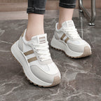 Damen Modische Plateausneaker mit atmungsaktiver Mesh-Oberfläche und stoßdämpfendem Sohlenprofil R&B