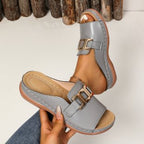 Damen Komfortable Riemensandalen mit elegantem Schnallen-Detail R&B