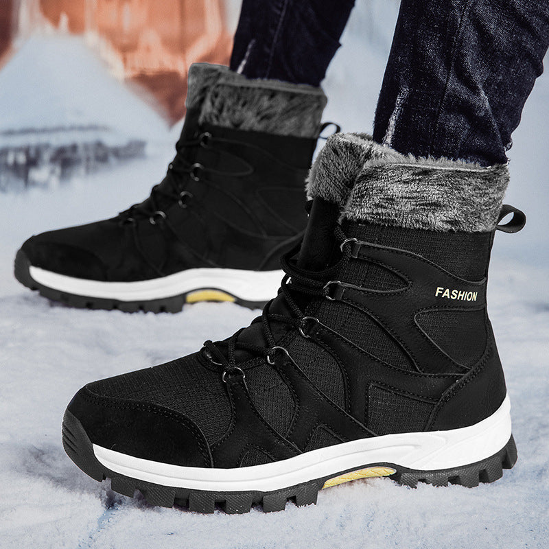 Damen isolierte Winterstiefel mit rutschfester Sohle und modischem Kunstfell