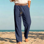 Herren nan sommerliche Relaxhose mit gewR&Btem Zierbund und geradem Bein R&B