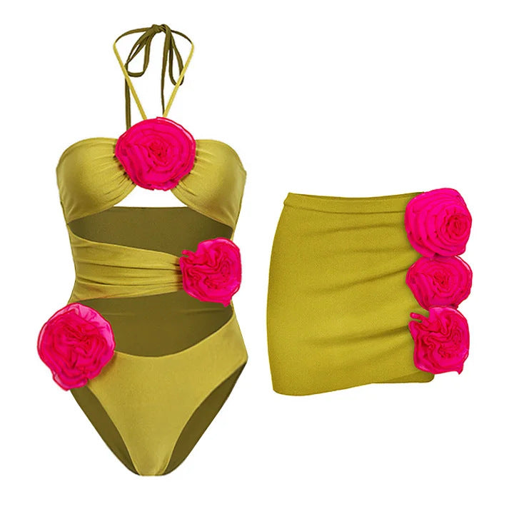 Damen Bikiniset mit floralem Rüschendesign R&B
