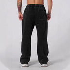 Herren nan weiche gewaschene Jogginghose mit weitem Schnitt und elastischem Bund R&B