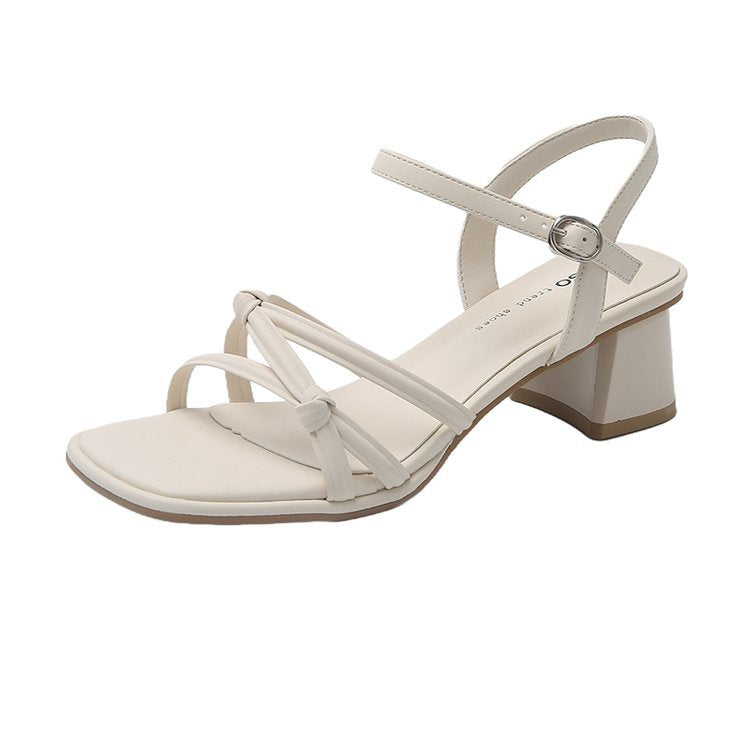 Damen elegante Sandalen mit verstellbarem Riemen und komfortablem Blockabsatz R&B