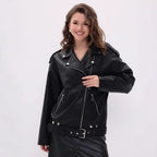 Damen modische Bikerjacke mit innovativen Details R&B