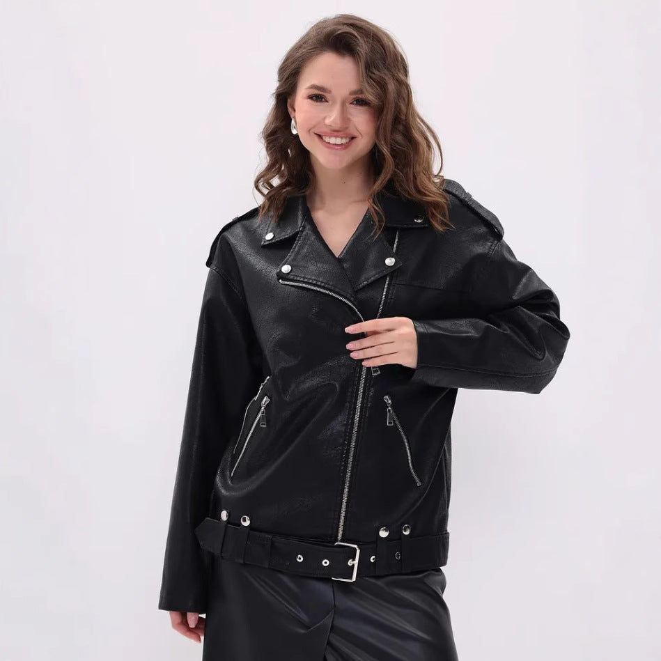Damen modische Bikerjacke mit innovativen Details R&B