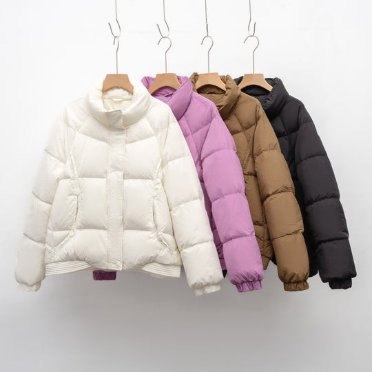 Damen Voluminöse Steppjacke mit modernem Kragen und praktischen Taschen R&B