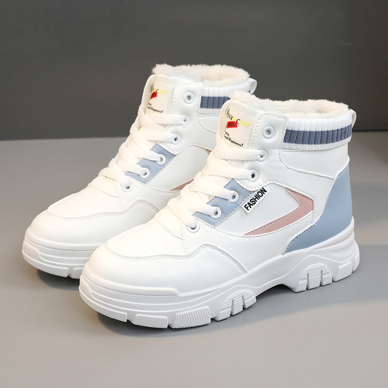 Damen modische High-Top Sneakers mit warmem Innenfutter und strapazierfähigem Obermaterial R&B