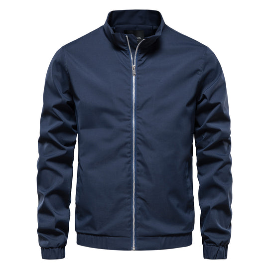 Herren Bomberjacke mit feinem Streifenmuster und elastischen Bünchen R&B