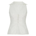 Damen elegant geschnittenes Wickeloberteil mit Knopfleiste und Kragen R&B