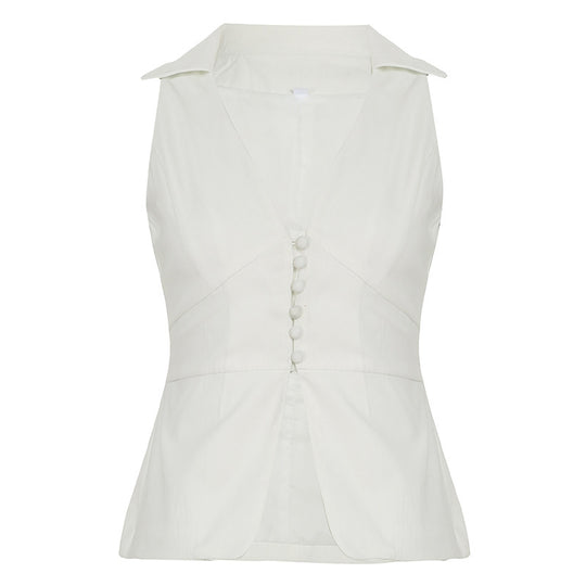 Damen elegant geschnittenes Wickeloberteil mit Knopfleiste und Kragen R&B