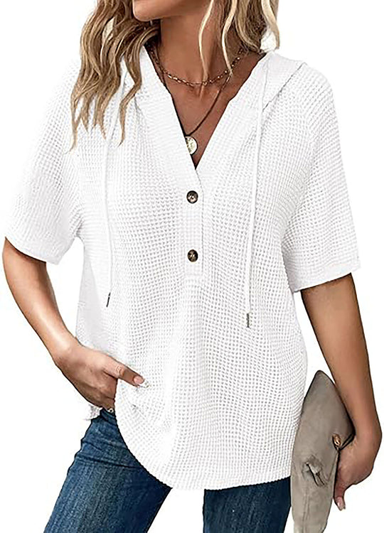 Damen Kapuzenshirt im Waffelmuster R&B