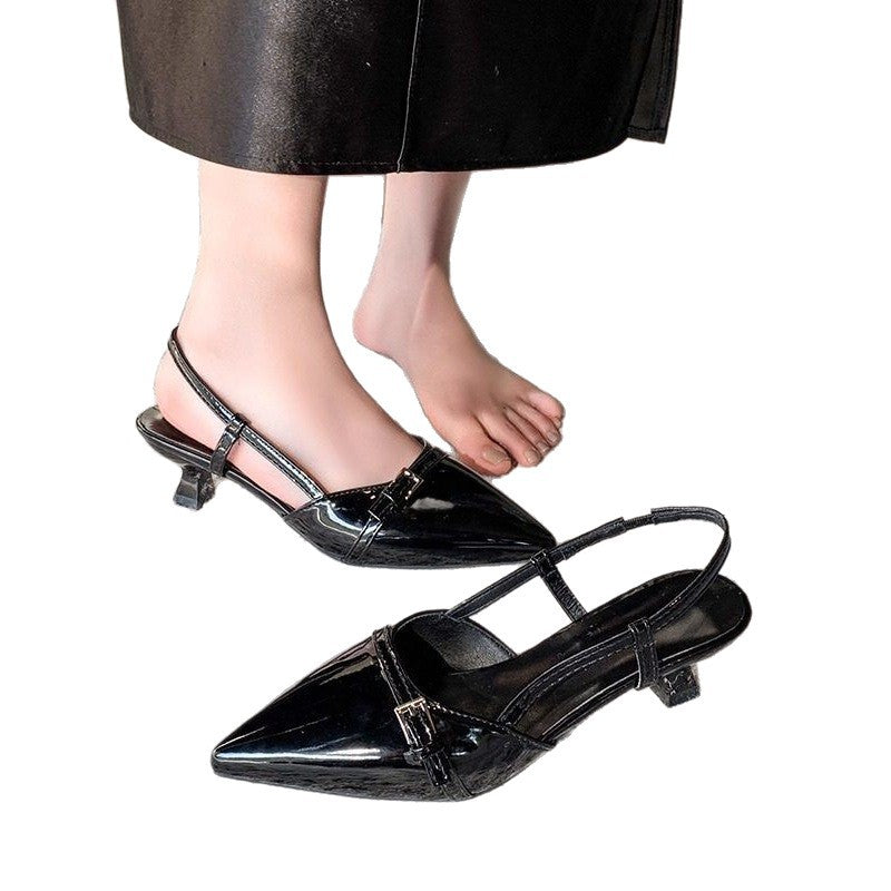 Damen spitze Slingback Ballerinas mit eleganter Schnalle R&B