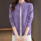 Damen Strickjacke mit hohem Kragen R&B