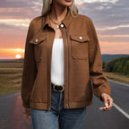 Damen Utility-Jacke mit strukturierter Oberfläche und praktischen Taschen R&B