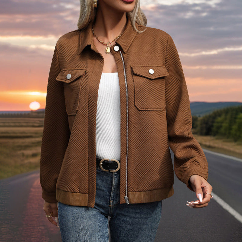 Damen Utility-Jacke mit strukturierter Oberfläche und praktischen Taschen R&B