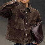 Damen Modische Wildlederjacke mit praktischen Klappentaschen R&B