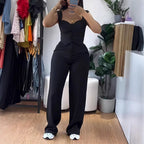 Damen Figurbetonter Jumpsuit mit tailliertem Schnitt und Knopfleiste R&B
