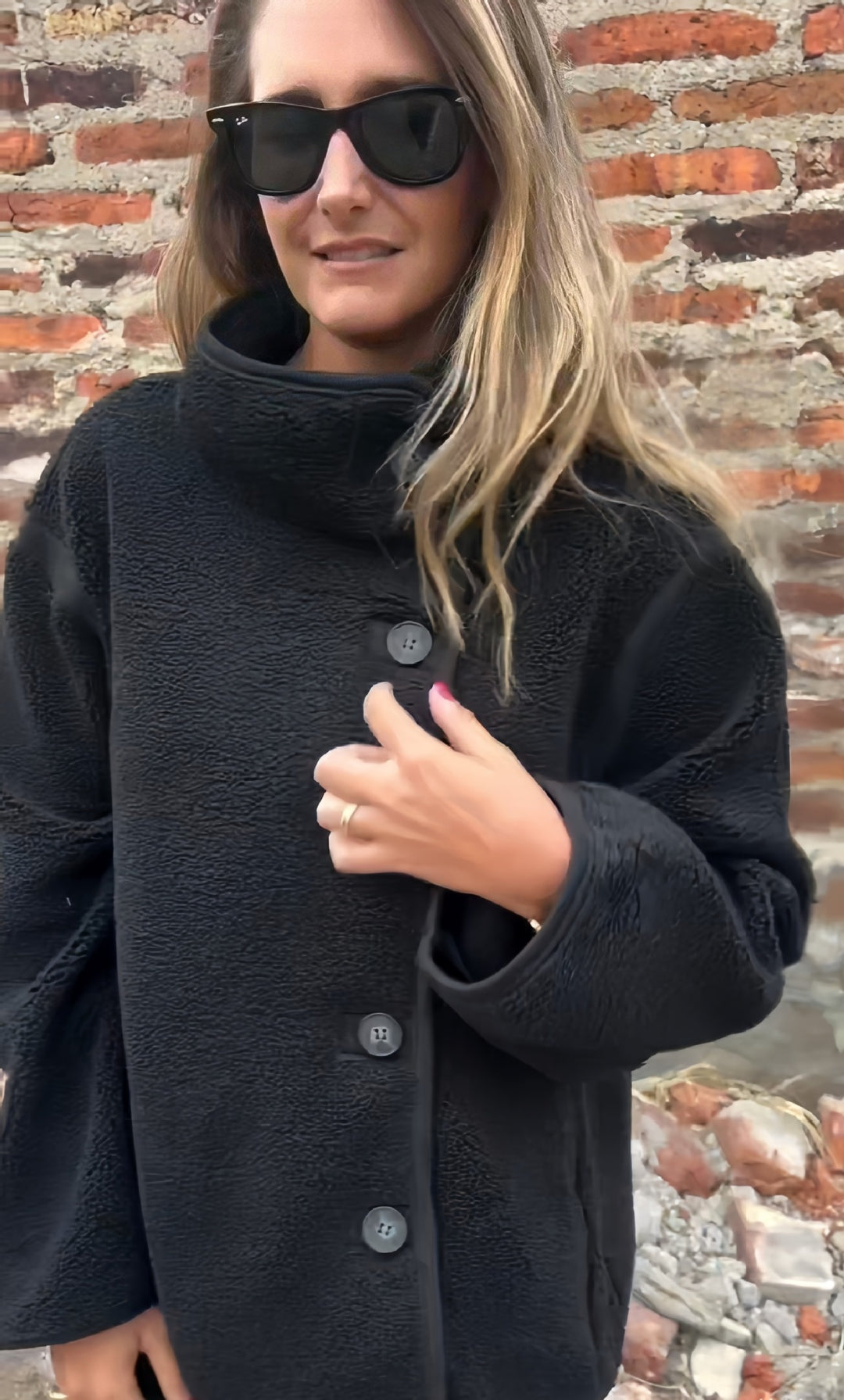 Damen lockere Fleecejacke R&B