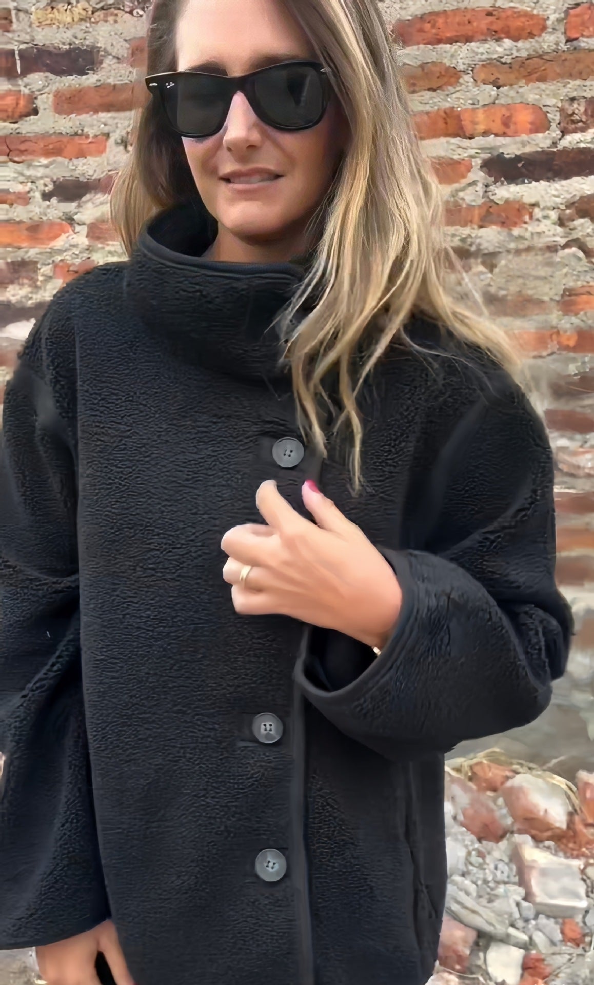 Damen lockere Fleecejacke R&B
