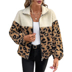 Damen Teddyjacke mit Leopardenmuster R&B
