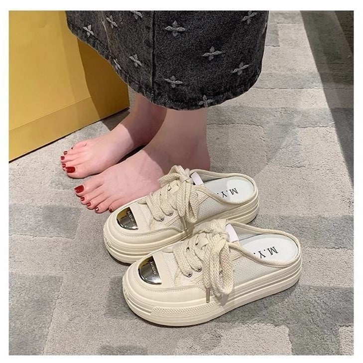 Damen modische Slip-On Sneakers mit dämpfender Sohle und luftiger Mesh-Oberfläche