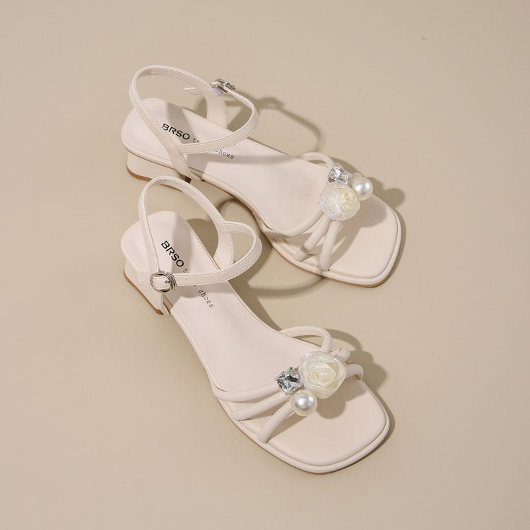 Damen Elegante Sandalen mit floralen Akzenten und feinem Riemchen R&B