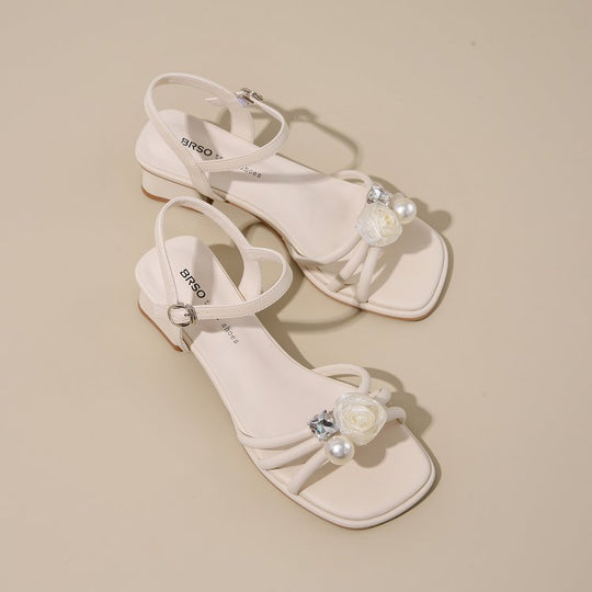 Damen Elegante Sandalen mit floralen Akzenten und feinem Riemchen R&B