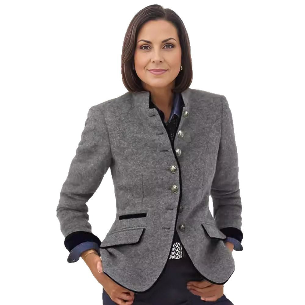 Damen Hochwertiger und eleganter Blazer mit Knopfdetails R&B