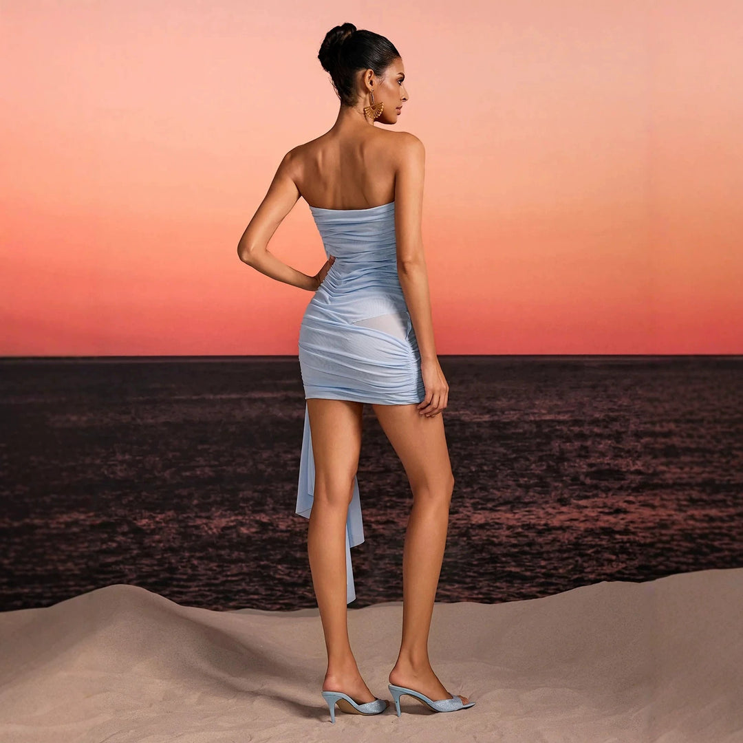 Damen Mini-Designerkleid mit raffinierter Drapierung R&B