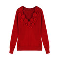 R&B | Strickbluse mit Blumen-details V-ausschnitt und Feminine Passform Elegant und Sophisticated