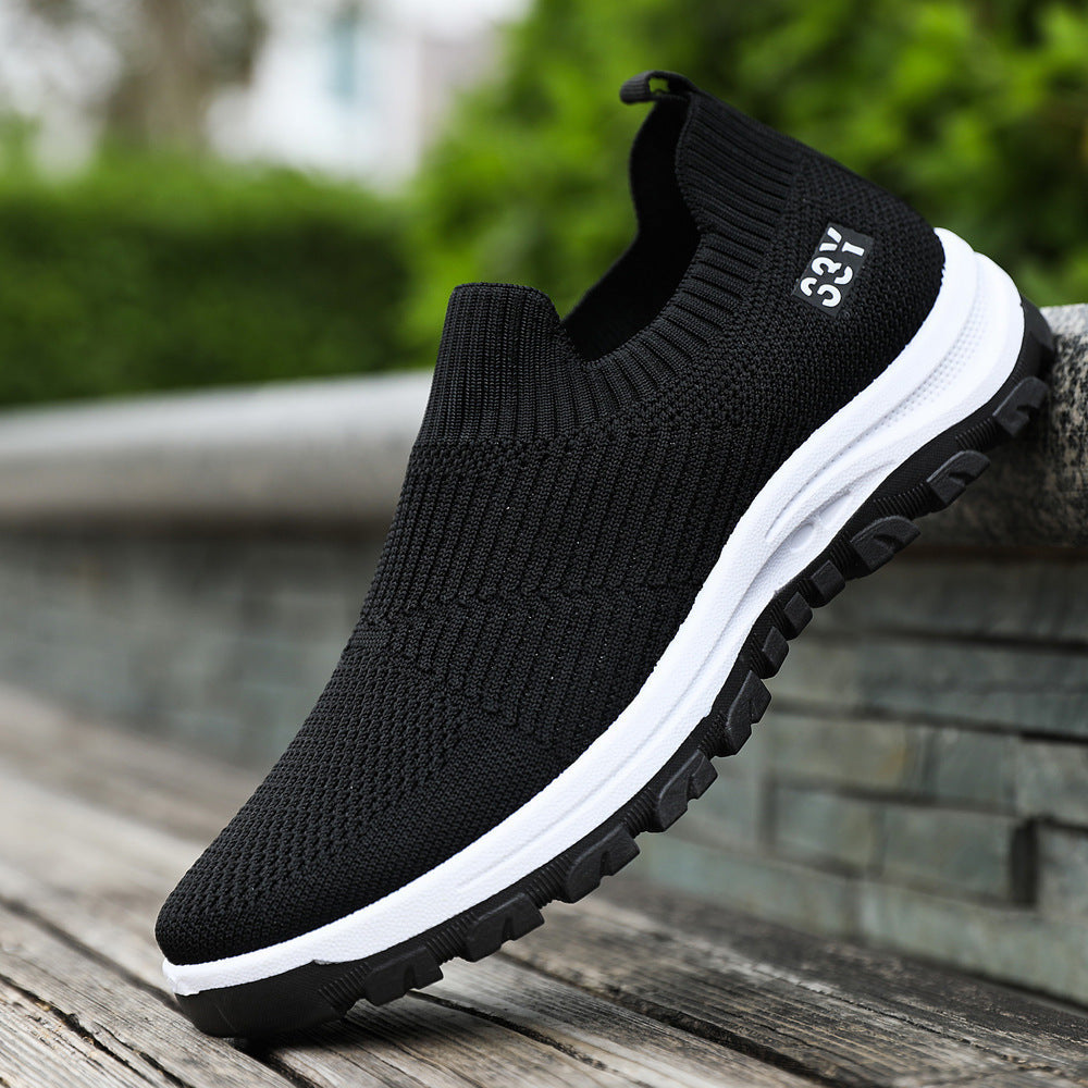 Damen Bequeme Slip-On Sneakers mit elastischem Strickoberteil und rutschfester Sohle R&B